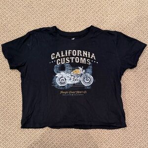 Hollister Black California Customs Crop Top